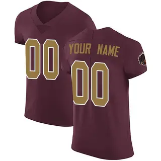 Washington Commanders Men's Custom Elite Burgundy Alternate Vapor Untouchable Jersey