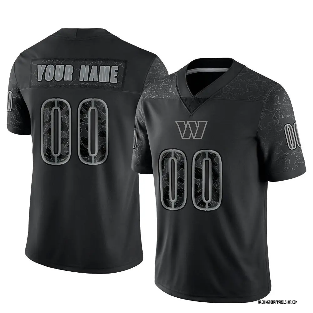 Washington Commanders Men's Custom Limited Reflective Jersey - Black