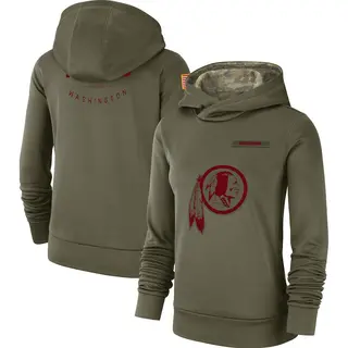 Washington Commanders Women's 2018 Salute to Service Team Logo Performance Pullover Hoodie - Olive