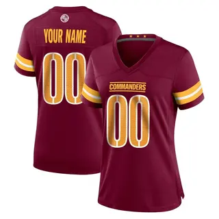 Washington Commanders Women's Custom Game Burgundy Jersey
