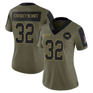 Washington Commanders Women's Jacory Croskey-Merritt Limited 2021 Salute To Service Jersey - Olive
