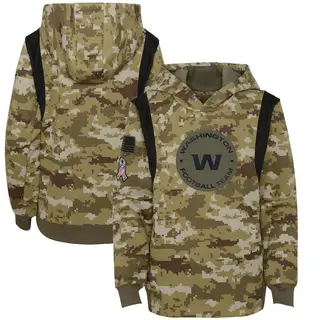 Washington Commanders Youth 2021 Salute to Service Therma Performance Pullover Hoodie - Olive