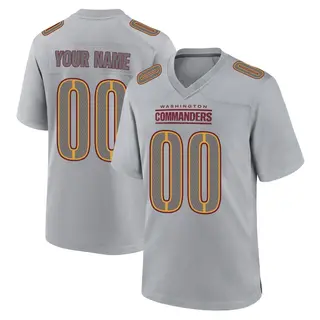 Washington Commanders Youth Custom Game Atmosphere Fashion Jersey - Gray