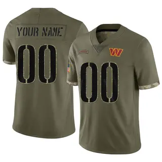 Washington Commanders Youth Custom Limited 2022 Salute To Service Jersey - Olive