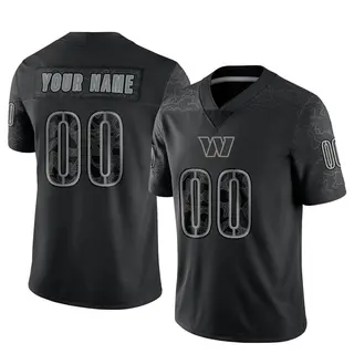 Washington Commanders Youth Custom Limited Reflective Jersey - Black