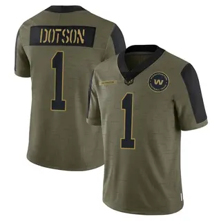 Washington Commanders Youth Jahan Dotson Limited 2021 Salute To Service Jersey - Olive